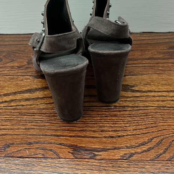 Stuart Weitzman open toe suede bootie with studs - Picture 2 of 4